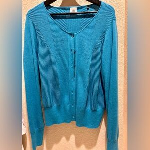 FREE SHIPPING!!! Rare beautiful teal cardigan sweater by CAbi